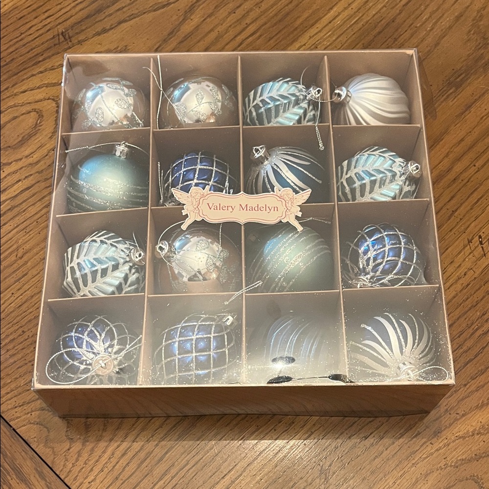 Blue and‎ Silver Christmas Ornaments Set